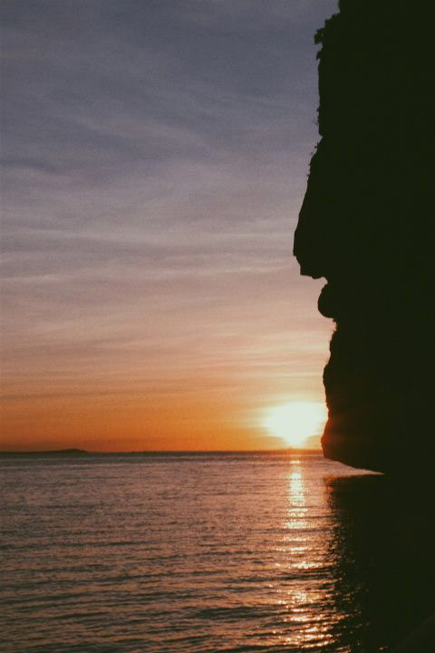 Isla Gigantes Rock Face during sunset